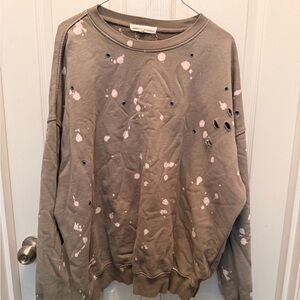 Distressed Sweatshirt with Bleach Splatters